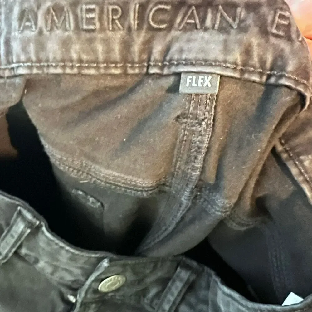 American Eagle Men Mens Flex Jeans Size 30X30 Charcoal Wash Black Stretch